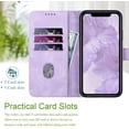 thumbnail image 3 of for iPhone XR Wallet Case,Card Holder Leather Kick-Stand Flip Cases for iPhone XR,Wrist Strap,for iPhone XR Case Wallet, Closure,Shockproof Protective Cover for iPhone XR (Purple), 3 of 14