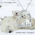 thumbnail image 2 of Coachuhhar Bear Necklace For Women 925 Sterling Silver Cute Animal Necklace Mom Necklace Mama Bear Pendant Necklace Mother Jewelry for Mother's Day, 2 of 8