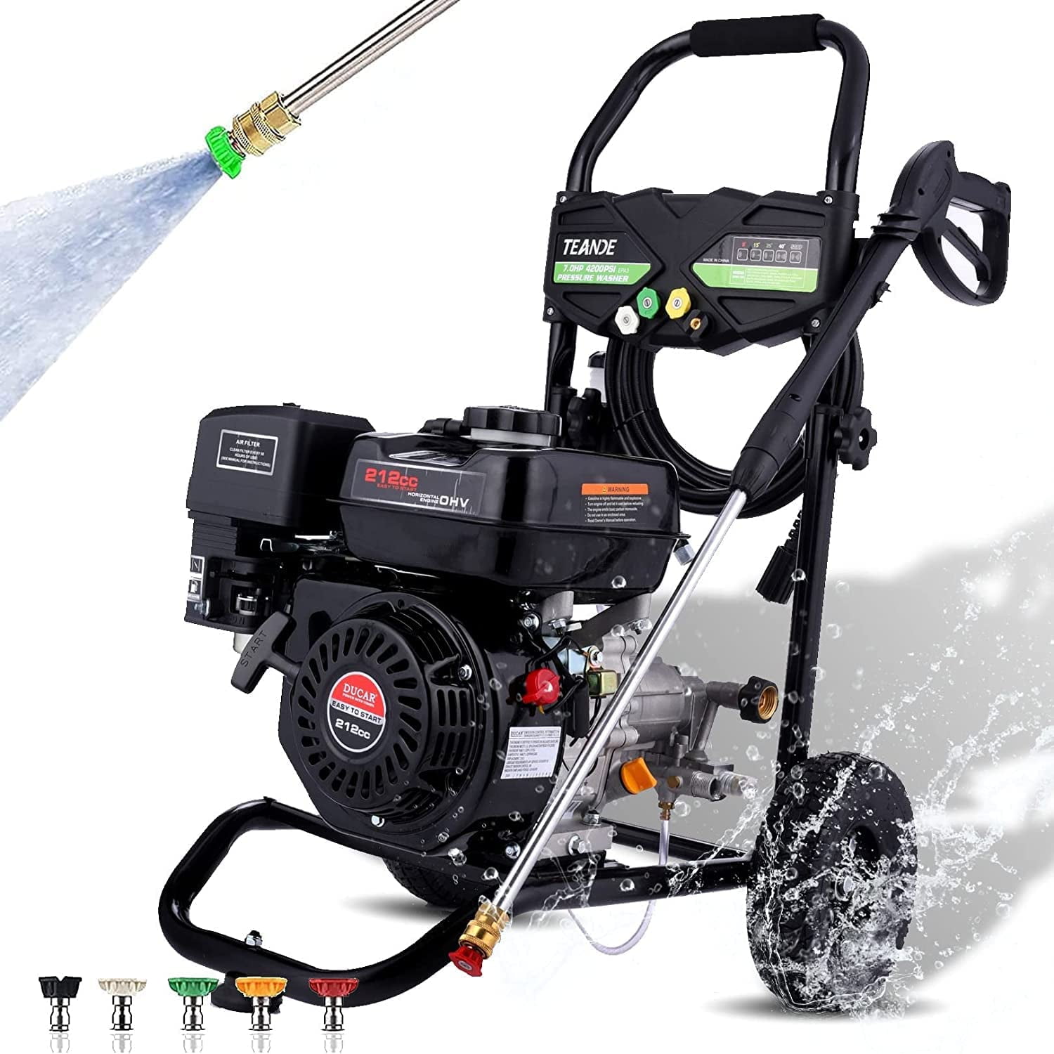 Gas Pressure Washer, 2.6GPM Commercial Power Washer Gas Powered, 212cc