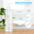 thumbnail image 2 of KAKOWELY 4pcs 500ml Empty Lotion Bottles Containers Plastic Toiletry Bottles Refillable Emulsion Liquid Soap Container Liquid Bottle for Home Travel (Random Pump Color),8.27"X2.36"X2.36", 2 of 5