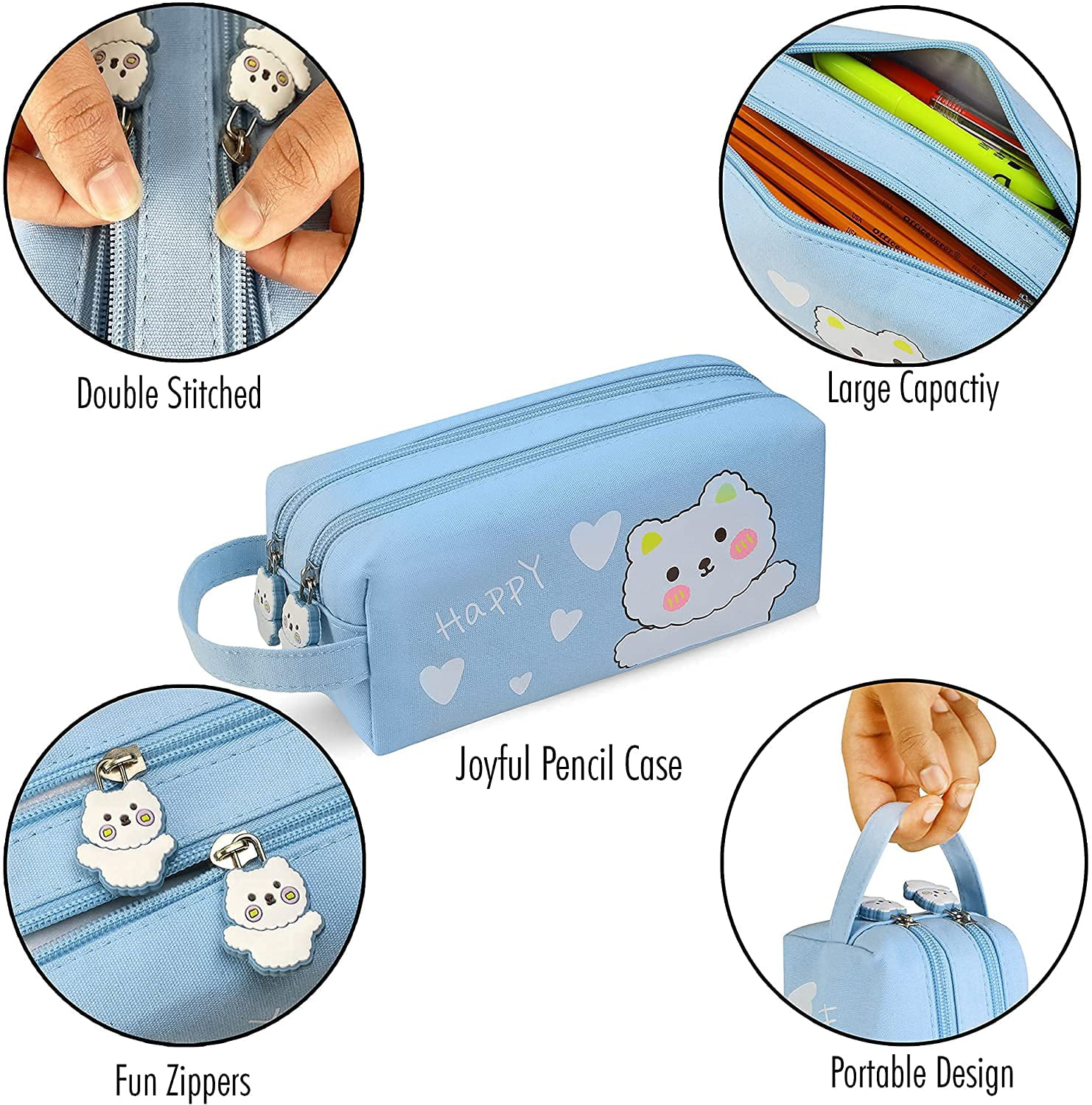  SOOCUTE Green Pencil Case Boys Cute School Supply Organizer  Cool Pen Box Holder Bag with Zipper for Kids : Everything Else