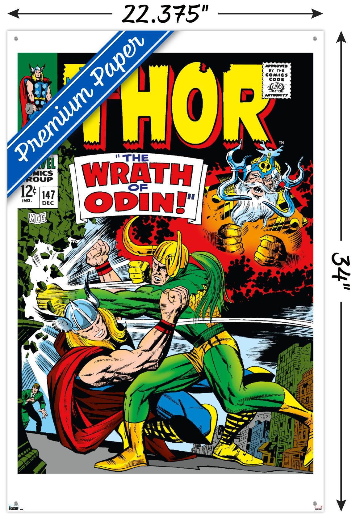 Marvel Comics - Loki - Thor #147 Wall Poster with Pushpins, 22.375" x 34"
