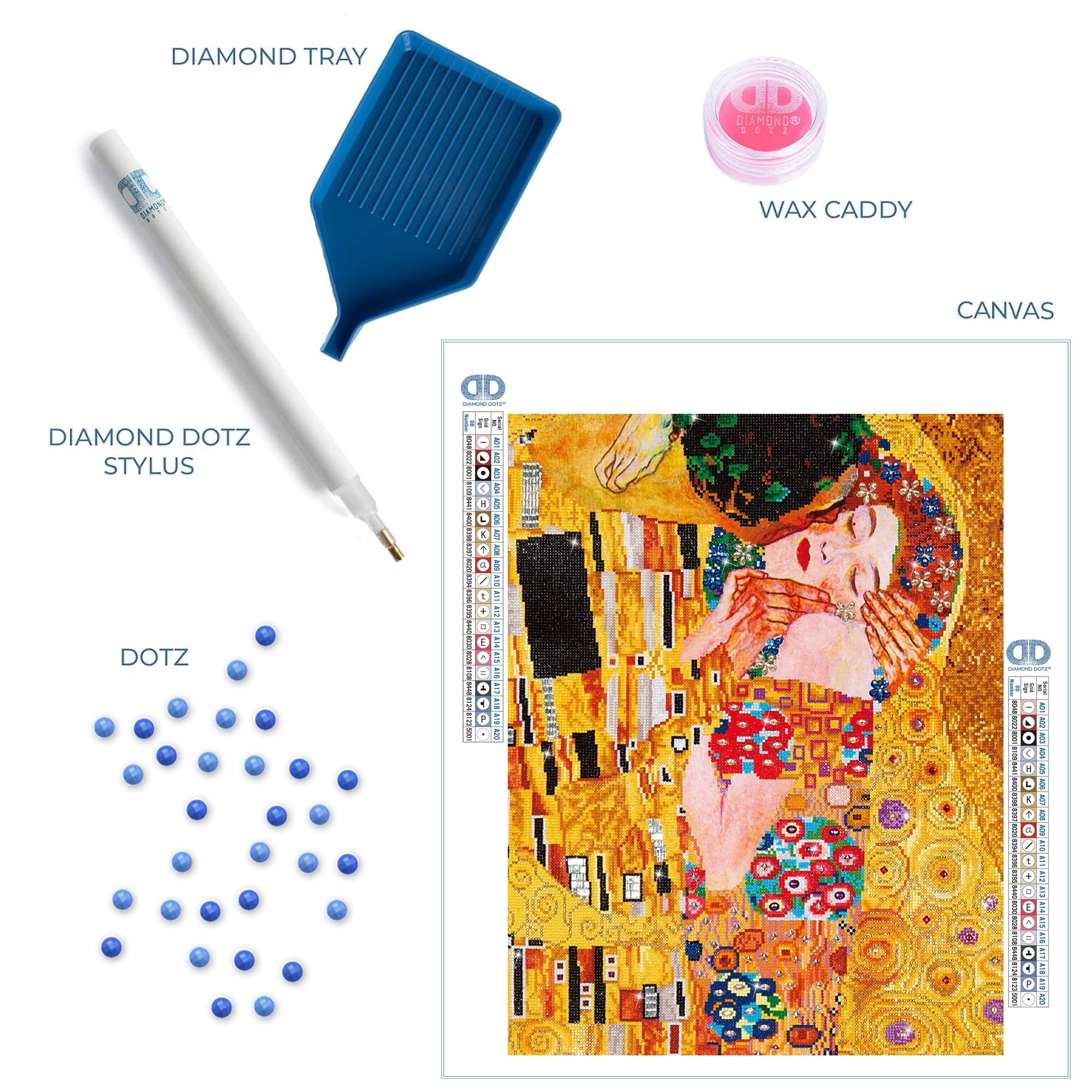 Diamond Dotz The Kiss (Klimt) Diamond Painting Kits for Adults - Diamond Art Kits a Relaxing Creative Craft Kit with Dotz Gems 28x22