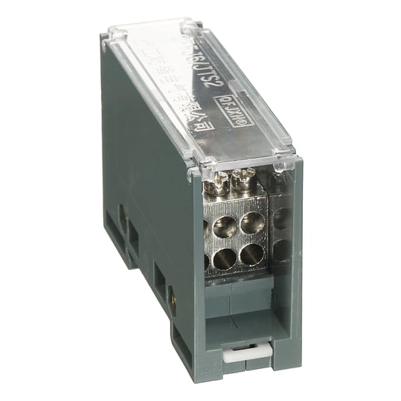 Uxcell 2 in 6 Out Rail Terminal Blocks, 690V 200A Connectors Power Distribution Block with Flame-Retardant Housing 1In Width
