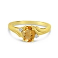 thumbnail image 6 of 14k Yellow Gold Oval Citrine And Diamond Ring, 6 of 6