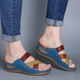 thumbnail image 3 of huanledash Women Summer Casual Hollow Cross Bandage Opened Toe Wedge Slippers Sandals Shoes, 3 of 7