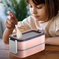 thumbnail image 1 of RKSTN Stainless Steel Insulated Lunch Double Layer Stainless Steel Insulated Lunch Box Bento Box Sealed Fresh-Keeping Box Microwave Oven Student Compartment Lunch Box Kitchen Gadgets, 1 of 1