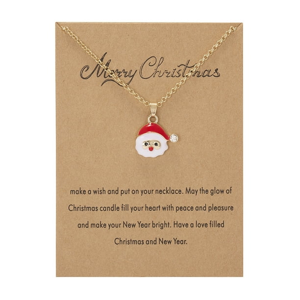 Xihbxyly Collar de Papá Noel, Colgante con Diseño de Aceite Goteando, Accesorio con Dije de Muñeco de Nieve, Joyería de Moda para Fiestas, Idea de Regalo para Todas Las Edades, Espíritu Festivo.