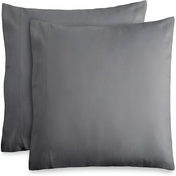 AUQ Flannel Standard Pillowcases Set of 2 - 100% Cotton - Velvety Soft & Cozy - Double Brushed Heavyweight Flannel Pillowcases (Standard Pillowcase Set of 2,Grey)