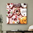 thumbnail image 2 of PixonSign Canvas Print Wall Art Glazed White Donuts for Halloween Food Dessert Photography Realism Glam Colorful Multicolor Ultra for Living Room, Bedroom, Office - 12"x12", 2 of 5