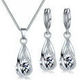 thumbnail image 2 of Collar de pendientes de plata, conjunto de collar de pendientes, collar de pendientes de boda sencillo, conjunto de collar de pendientes, rendimiento de primera categoría, 2 of 9