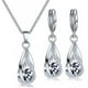 thumbnail image 2 of Conjunto de collar y pendientes, sencillo y moderno collar de pendientes de plata para bodas, aniversarios y fiestas, 2 of 10
