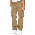 thumbnail image 2 of Utlike Boys Cargo Pants Elastic Waist Loose Multiple Pockets Casual Jogger Pants For Daily Wear Outdoor Activities Skin Friendly Straight Pants Playwear Size 13 Years-14 Years, 2 of 8