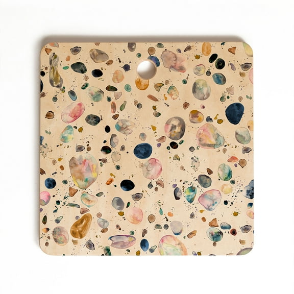 Society6 Ninola Design Mineral Terrazzo Square Cutting Board, 11.5" x 11.5"