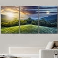 thumbnail image 2 of wall26 - 3 Piece Canvas Wall Art - Trees on Hillside of Mountain Range with Coniferous Forest and Flowers on Meadow - Modern Home Art Stretched and Framed Ready to Hang - 16"x24"x3 Panels, 2 of 7