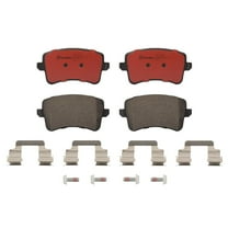 Brembo P85100N; Brake Pad; NAO; FMSI Number D1386-8494; Ceramic; Set Of 4; With Hardware/ Brake Caliper Screws