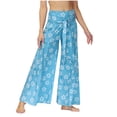 thumbnail image 1 of Pantalones largos de pierna ancha informales con estampado Floral para mujer a la moda Fridja  alkflakhf32700, 1 of 9