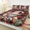 thumbnail image 3 of jejeloiu Cute Gnome Green Christmas Tree Happy New Year Queen Sheet Set,Super Cozy Child Bedding,4 Pieces, 3 of 7