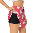thumbnail image 3 of Running Shorts for Women, Cartoon Cute Hamster Rose Red Workout Athletic Shorts with Pockets, Lounge Yoga Shorts Women, 3 of 7