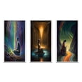 thumbnail image 2 of Designart "Rainbow Matrix Meditation Energetic Body" Meditation Framed Wall Art Set Of 3 - Multicolor Traditional Frame Canvas Set For Living Room Decor, 2 of 6