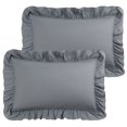 thumbnail image 1 of Funda de Almohada de Microfibra de Volantes con Cierre de Sobre Juego de 2 Suaves Fundas Almohada, 1 of 6