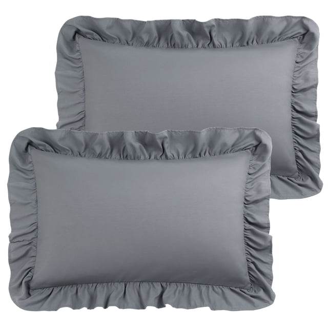 Funda de Almohada de Microfibra de Volantes con Cierre de Sobre Juego de 2 Suaves Fundas Almohada