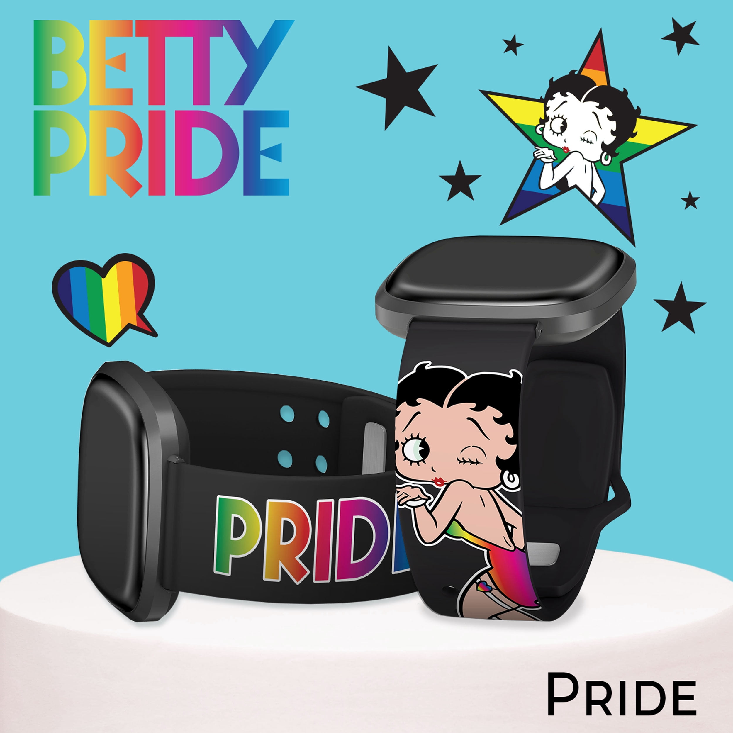 Betty Boopy Pride HD Watch Band Compatible with FitBit Versa 3 & Sense (20mm Long Pride) by Affinity Bands