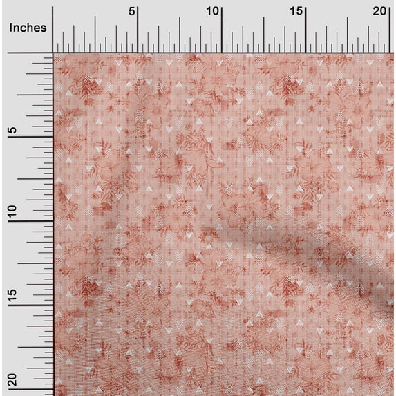 oneOone Cotton Poplin Twill Pink Salmon Fabric Texture & Triangle Geometric Sewing Fabric By The Yard Printed Diy Clothing Sewing Supplies 56 Inch Wide