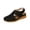 Black, variant on Closed Toe Orthopedic Sandals for Women Hollow Out Walking Sandal Comfortable Arch Support Adjustable Ankle Strap Wedge Sandals Summer Soft Sole Slip On Beach Footwear