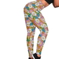 thumbnail image 4 of DISNIMO Daisy Printed Yoga Pants Women, Athletic High Waisted Workout Leggings Tummy Control, Soft Yoga Pants Leggings for Workout Sport, Multicolor, S, 4 of 6