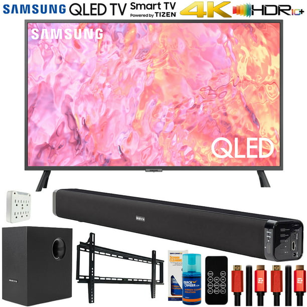 folkeafstemning ven Forsøg Samsung QN32Q60CA 32 Inch QLED 4K Smart TV Bundle with Deco Gear Home  Theater Soundbar with Subwoofer, Wall Mount Accessory Kit, 6FT 4K HDMI 2.0  Cables and More (2023 Model) - Walmart.com