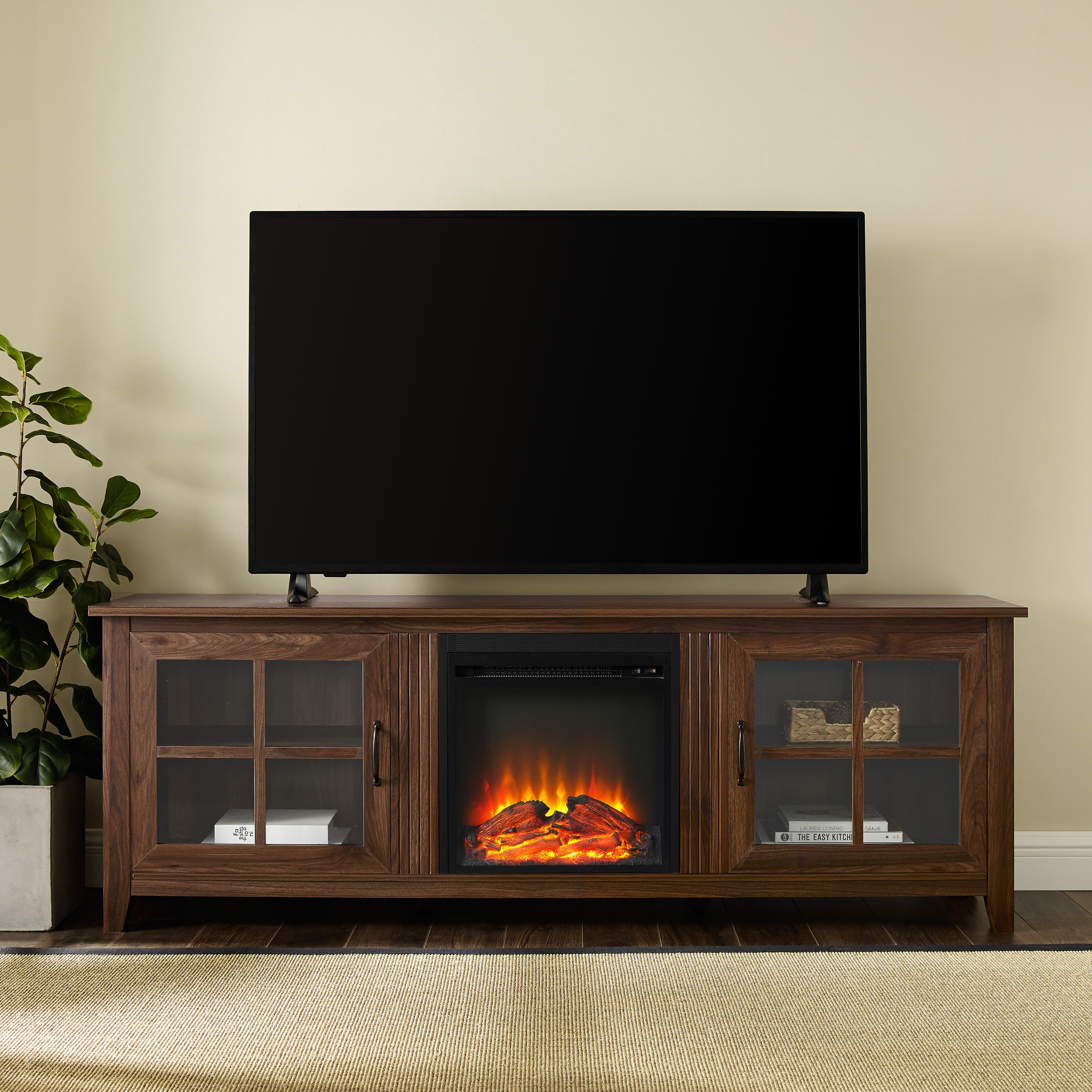 Manor Park Modern Farmhouse Fireplace TV Stand for TVs up ...