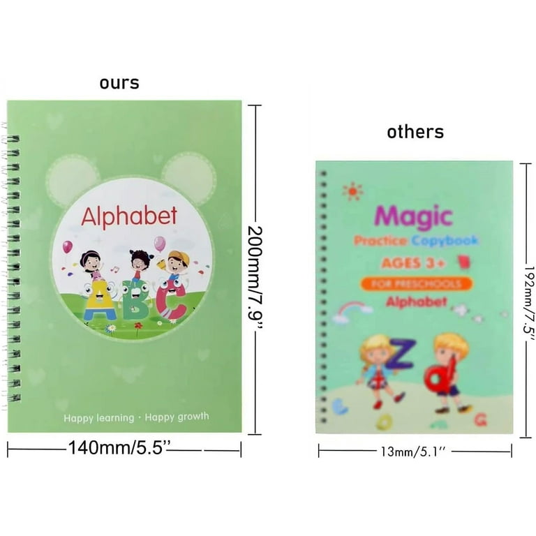 Magic Practice Copybook for Kids Extra Large 4-Pack Reusable