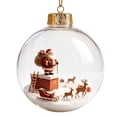 thumbnail image 2 of Clear Christmas Diorama Bauble Ornament 2D Winter Scene Festive Christmas Tree Hanging Decor for Mantel Window Holiday Gift Idea, 3.15In #, 2 of 7