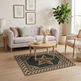 thumbnail image 3 of ODIKA 4'x6' Washable Area Rug Distressed Farmhouse Border Folk Lettering Primitive Vintage Refined Structured for Bedroom, Reading Nook, Pet Friendly & Non-Shedding, 3 of 7