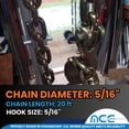 thumbnail image 3 of Mega Cargo Control 6 Pack G70 5/16" x 20' Tow Chain Transportation Binder Chain with Grab Hook for Flatbed Truck Trailer Farm Tie Down 4700 lbs WLL, 3 of 7