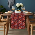 thumbnail image 2 of Red Boho Floral Table Runner - 36 Inch Long, Kitchen Dining Table Runner Dresser Scarves, Vintage Southwestern Ethnic Tribe Botanical Farmhouse Decor for Coffee Tables Wedding Party Banquet, 2 of 8