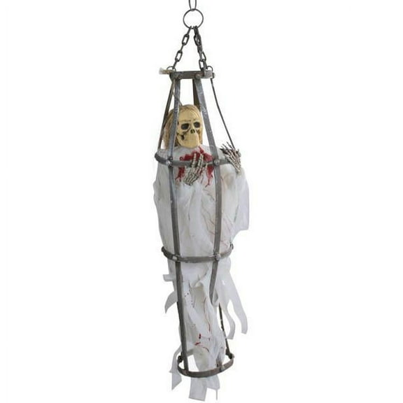 Caged White Ghoul Halloween Prop