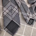 thumbnail image 4 of Handcraft JK Tie Gray Striped Necktie British Style Neckwear Checked Neck Ties for School Uniforms and Casual Occasion, 4 of 4