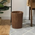 thumbnail image 2 of Cubo de basura redondo de madera maciza de 9 litros para hogar, cocina, oficina, hotel o dormitorio. madera 1 piso, 2 of 8