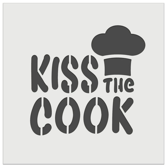 Kiss the Cook Cooking Chef DIY Cookie Wall Craft Stencil - 9.0 Inch