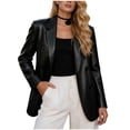 thumbnail image 2 of Drovellove Plus Size Women's Long Sleeve Faux Leather Moto Jacket | Quilted Biker Blazer for Commute, Office, or Night Out, 2 of 5