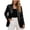 Black, variant on Fashion Women's Solid Color Long Sleeves Commute Leather Suit Jacket