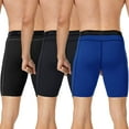thumbnail image 2 of Runhit 3 Pack Comrpession Shorts Men Workout Running Underwear Athletic Gym Spandex Comrpession Shorts Basketball Base Layer, 2 of 7