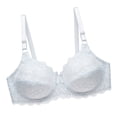 thumbnail image 4 of Sujetador de encaje Mujer Sexy Hacer subir Lencería Copa fina Ropa interior transpirable, Blanco, 44CD AweSitey AP001126-04, 4 of 7
