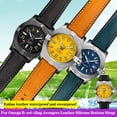 thumbnail image 4 of Correa de reloj de piel italiana + base de silicona de 20 mm, 22 mm y 24 mm para Omega Breitling Avenger, correa de caucho resistente al agua para hombre, 4 of 5