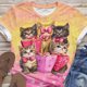 thumbnail image 5 of Xuyuer Valentine Heart Print Short Sleeve Blouse - Women's Round Neck Romantic Top for Date Night Dinners, Anniversary Celebrations, Love-Themed Casual Outfits & Couple Photoshoot Apparel, 5 of 6