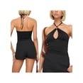 thumbnail image 3 of Yunliwuli Women Solid Color Tank Tops Hollow-Out Tie-Up Halter Neck Sleeveless Casual Vests Summer Fashion Backless Tops Streetwear, 3 of 8