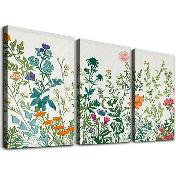 Ullo0ord Canvas Large Wall Art Floral Pictures Colorful Painting Flower Wall Decorations for Living Room Bedroom Home Office