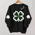 thumbnail image 4 of Mifsaly Womens St Patricks Day Sweatshirt Shamrock Graphic Long Sleeve Shirts Crewneck Heart Print Loose Dressy Casual Blouse Irish Festival Green Outfits M, 4 of 7
